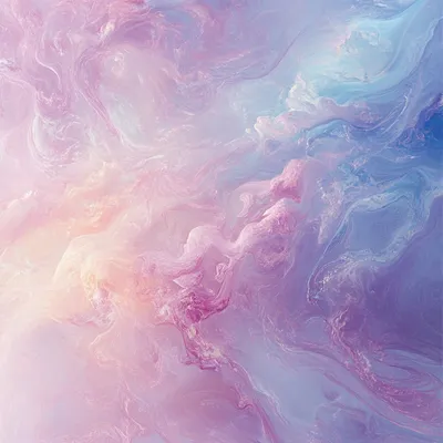 A blend of pastel hues, such as light pinks, purples, and soft blues, glowing with a pearlescent sheen. The wisps feel s