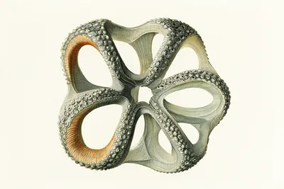 an abstract scientific specimen representing a better company: a strange, elegant organism built from interconnected cha