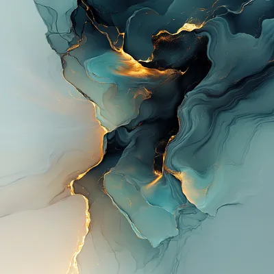 Purely abstract composition featuring a dark, amorphous shape with undefined edges and subtle hints of jagged, angular s