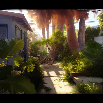 https://s.mj.run/-MafW_HGgJE good morning, venice california, sunshine, beach, lush garden, hyper realistic --upbeta
