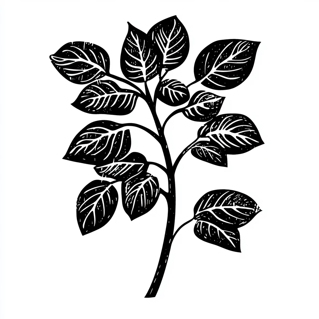 black and white stamp of a plant talking