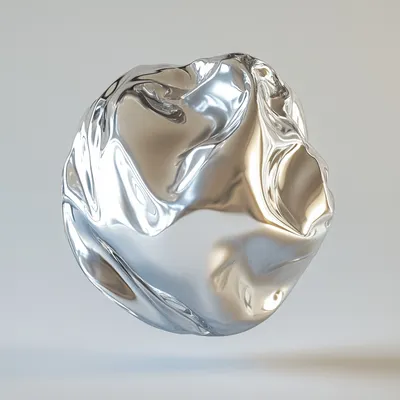 blob of liquid platinum floating in isolation