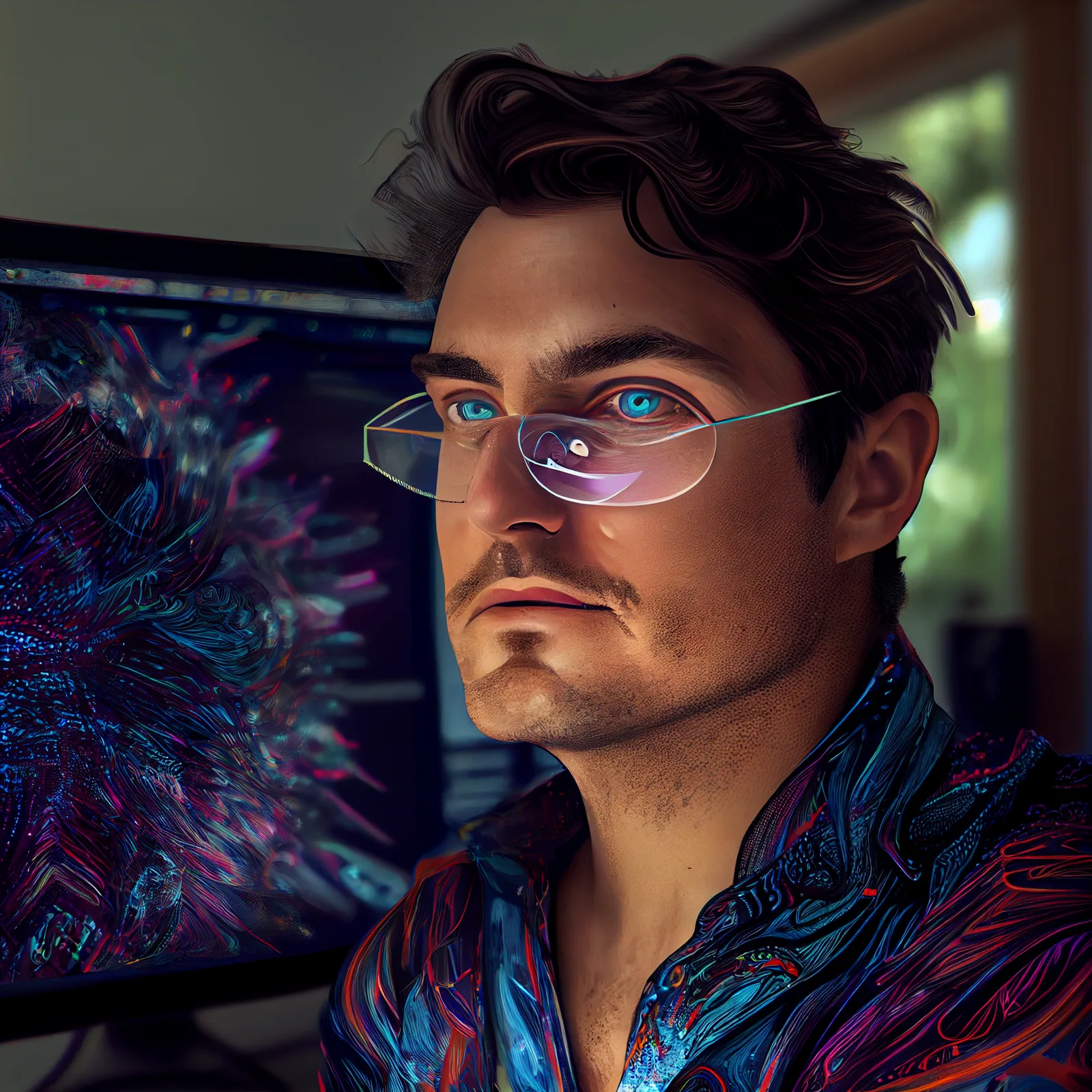 https://s.mj.run/hrCaZyQtBjE techno designer, artist, acid trip, psychedelic, photo realistic, ultra realistic, portrait