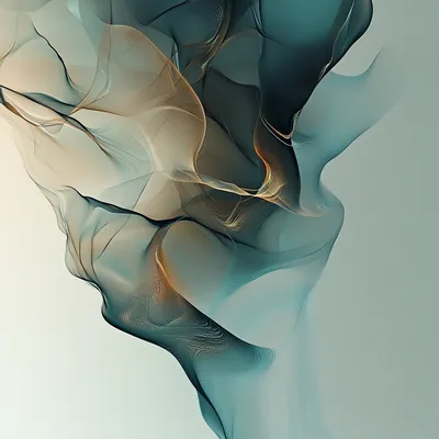 Purely abstract composition featuring a dark, amorphous shape with undefined edges and subtle hints of jagged, angular s