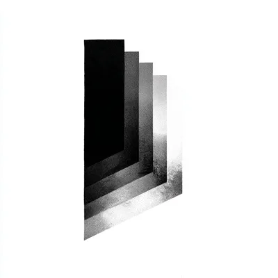 gradient from sharp to soft, black and white, strong negative space, graphic composition, modernist illustration, playfu