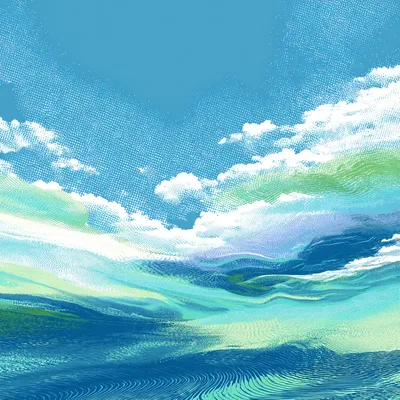 Airy abstract halftone streams of light, flowing currents of Pacific navy (#142139), Mint (#F5FCF9), Oatmilk (#F9F2E9),