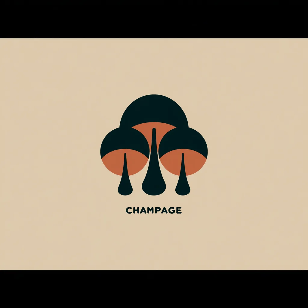 https://s.mj.run/FhuOFmlb1hc Champaigne logo, simple shapes