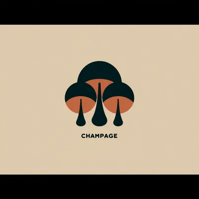 https://s.mj.run/FhuOFmlb1hc Champaigne logo, simple shapes