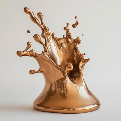 blob of liquid bronze in isolation