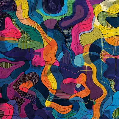 abstract, line art, colorful, AI-Enhanced Prediction Markets --s 250