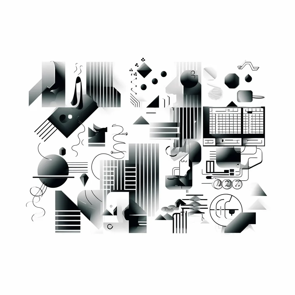 https://s.mj.run/a0aXq4otYVE, celebrating WASM, illustration, technology, simple shapes, black and white --upbeta