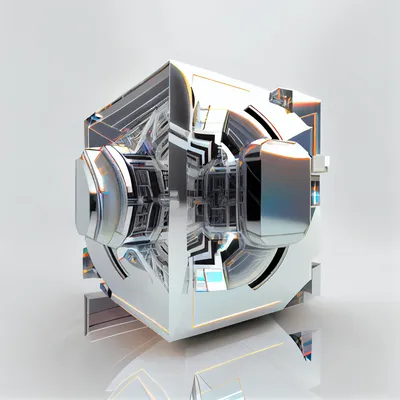 digital futurism, mirror, cube, 3d render, white background, cyber punk, spaceship --upbeta