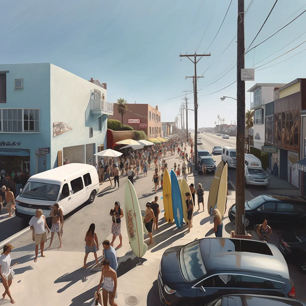 surf, party, venice california, photo, ultra realistic --upbeta
