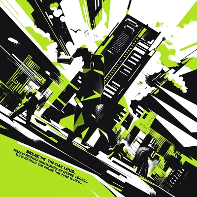 *A striking propaganda poster in bold Russian Constructivism style, using a high-contrast palette of black, white, and n