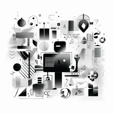 https://s.mj.run/h077j9CWQXU, celebrating WASM, illustration, technology, simple shapes, black and white --upbeta