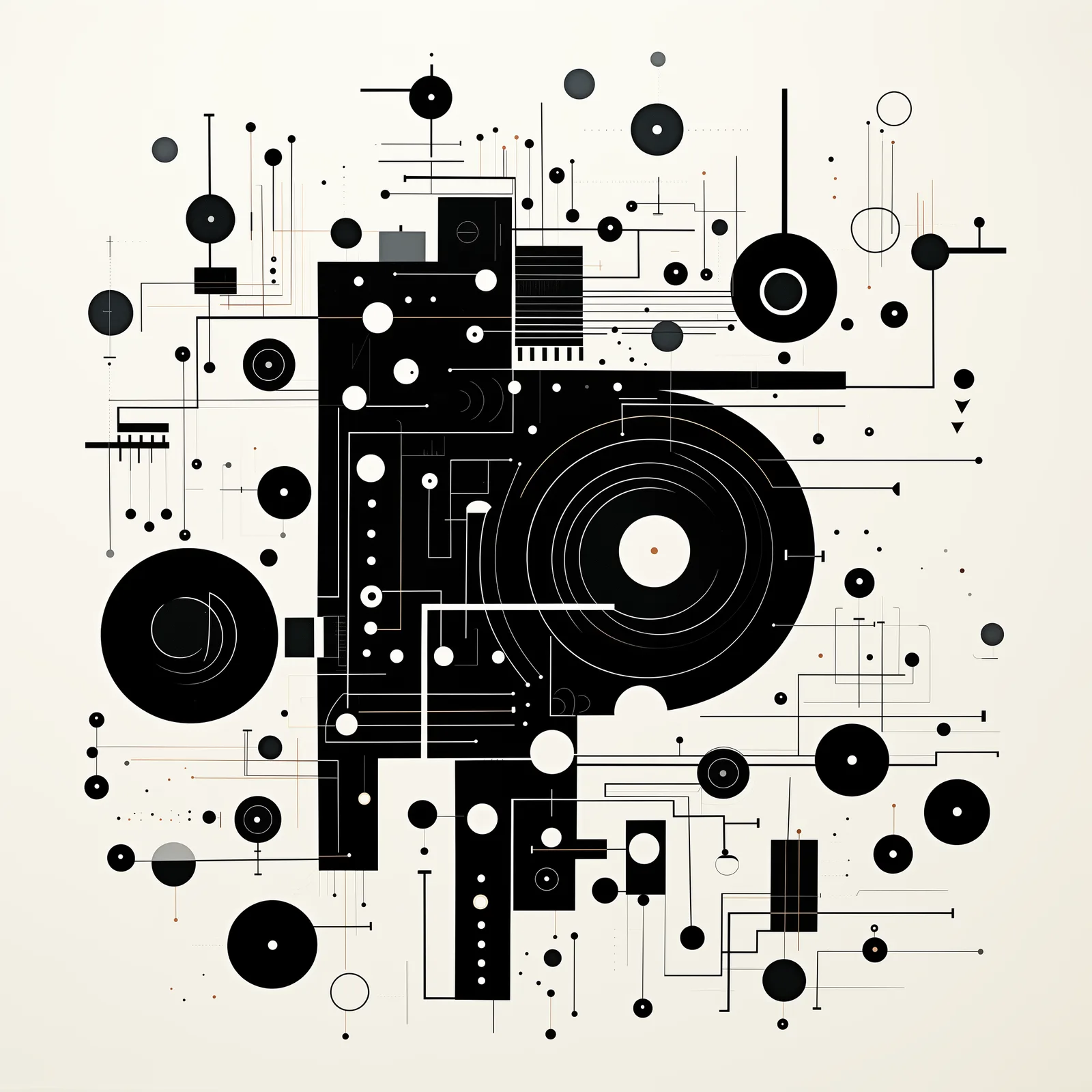 simple illustration, complicated internet, simple shapes, black and white --s 250
