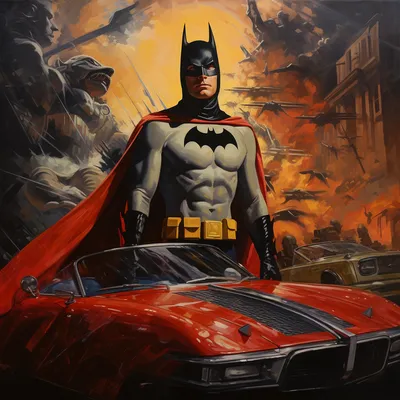 Midjourney: A Batmobile Adventure, Adam West --upbeta