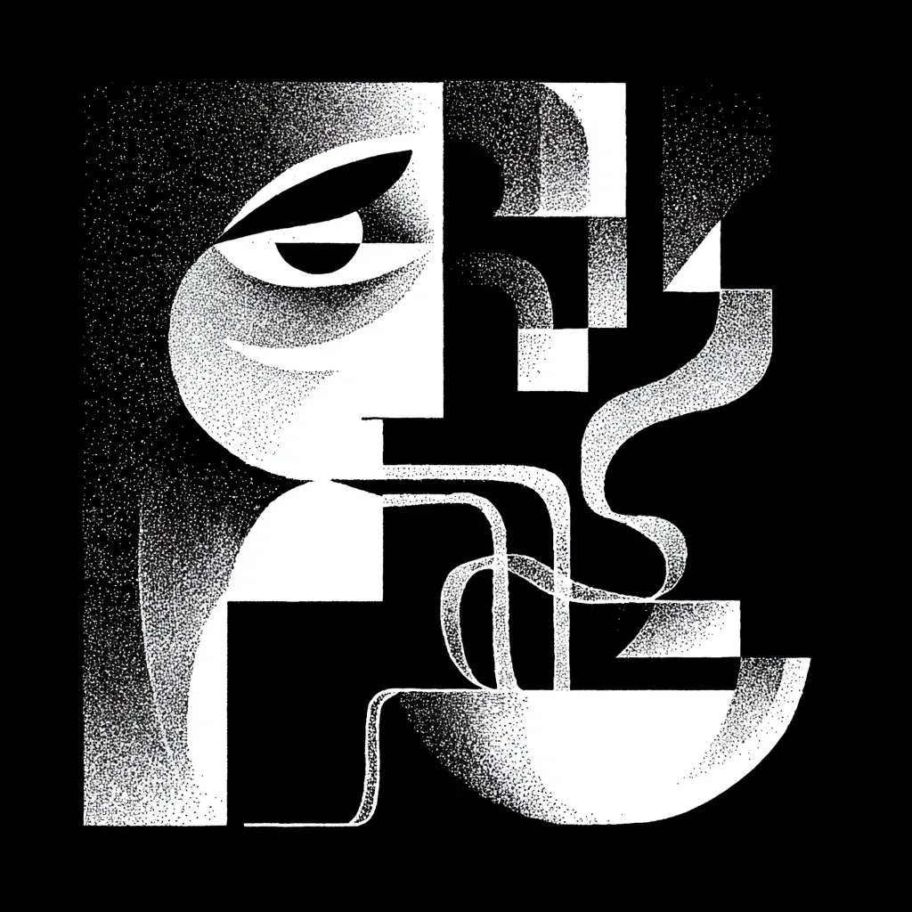 pasta extruder, minimalist black and white editorial illustration, bold flat silhouettes, high-contrast ink drawing, sim