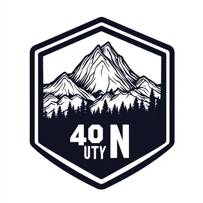 https://s.mj.run/ot_lGNv5NFQ simple shapes, Create a patch design featuring a stylized mountain illustration similar to
