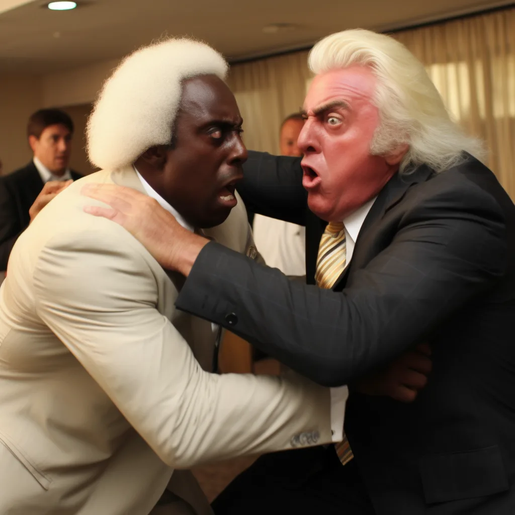 Miles "the meeting" Minton, WWE, white guy, photo realistic, body slamming Ric Flair --upbeta --v 5