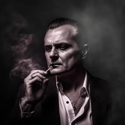 https://s.mj.run/4vK5mkcB_tw very old mafia boss, smoking, black and white photo, evil, --v 4
