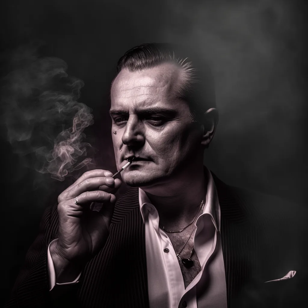 https://s.mj.run/4vK5mkcB_tw very old mafia boss, smoking, black and white photo, evil, --v 4
