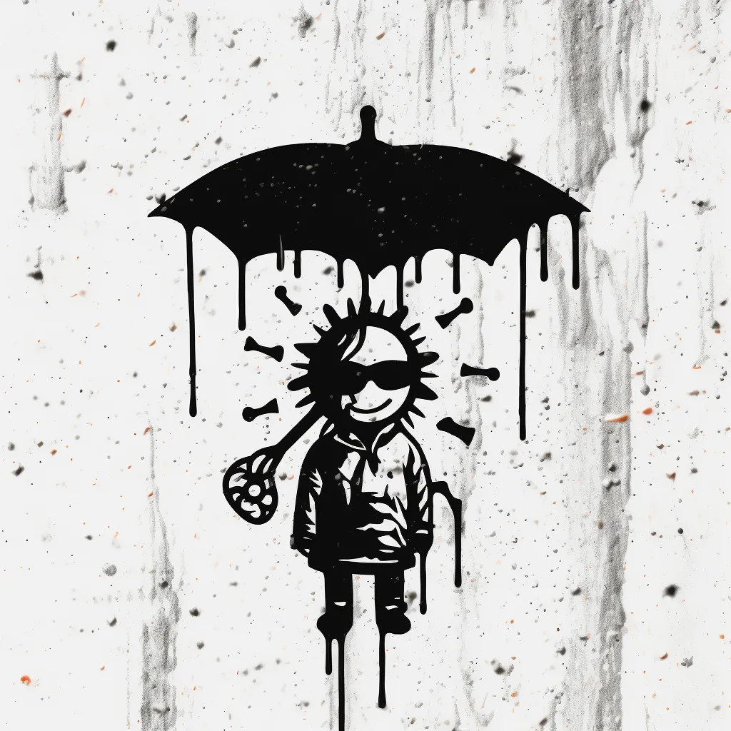 https://s.mj.run/I9bOJgquwzQ, raining, cloudy, in the style of banksy --upbeta --v 5.1
