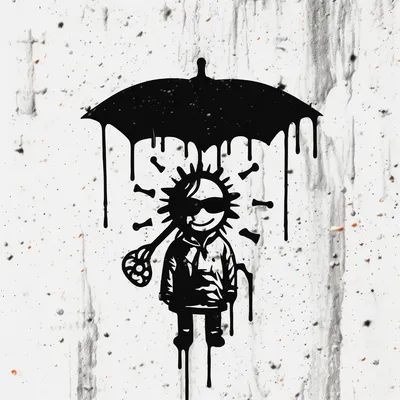 https://s.mj.run/I9bOJgquwzQ, raining, cloudy, in the style of banksy --upbeta --v 5.1