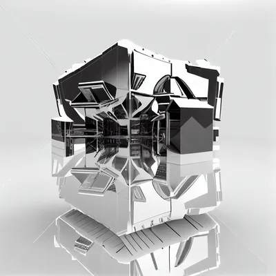 digital futurism, mirror, cube, 3d render, white background, cyber punk, spaceship --upbeta