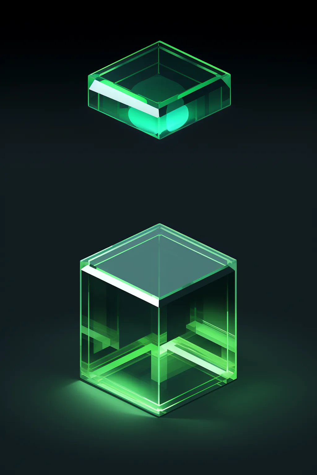 https://s.mj.run/DeS5snhQV0E, isometric, glass, clear, box --upbeta