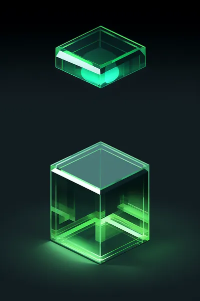 https://s.mj.run/DeS5snhQV0E, isometric, glass, clear, box --upbeta