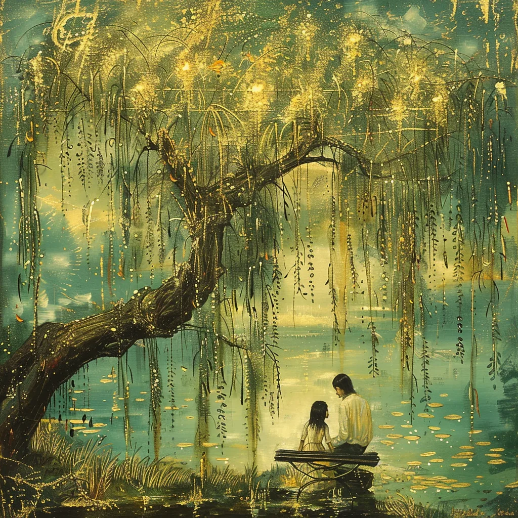 The willow tree is not crying from sorrow, it is weeping from the joy of sharing