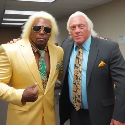 Miles "the meeting" Minton, WWE, white guy, photo realistic, body slamming Ric Flair --upbeta --v 5