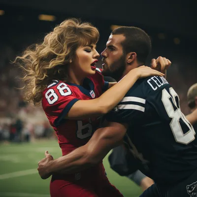 Taylor Swift tackling american football player during game --s 250