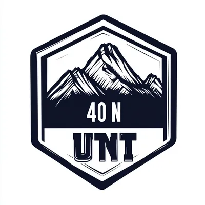 https://s.mj.run/ot_lGNv5NFQ simple shapes, Create a patch design featuring a stylized mountain illustration similar to