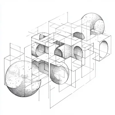 https://s.mj.run/HWS9Vh-5Tmk architecture drawing, elaborate, nebula, lines, simple shapes, complex
