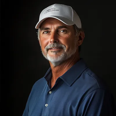 portrait, 54-year-old man, financial analyst, suburban resident, enjoys golfing, watches news daily, prefers in-store sh