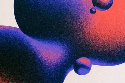abstract macro image of liquid potassium as a shifting dither field, metallic eddies and suspended droplets made from de