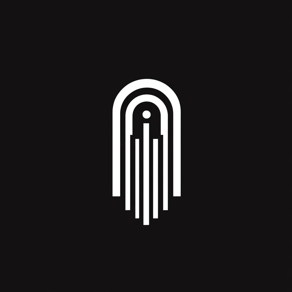 Minimalist black-and-white logo design for ‘Encore Automation,’ a live theater and event marketing company. The logo sho