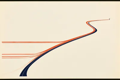 an elegant archival systems illustration of one capital source splitting into two equal, intentional paths: one returns