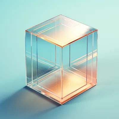 isometric, glass, clear, box --upbeta
