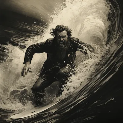 sketch drawing, orsen welles, surfing --s 250