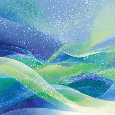 Airy abstract halftone streams of light, flowing currents of Pacific navy (#142139), Mint (#F5FCF9), Oatmilk (#F9F2E9),