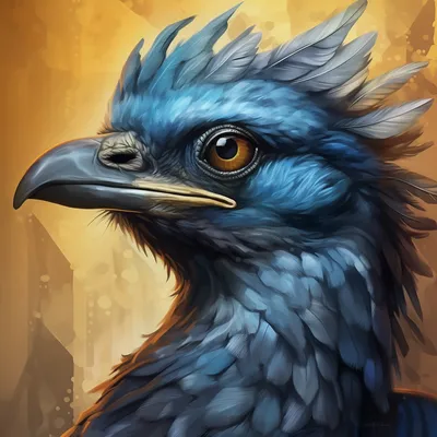 https://s.mj.run/G9mE3bGWNGk, portrait of a bird that is detail-oriented, volatile, mercurial, transient, problem-solver
