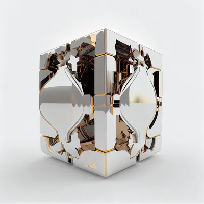 digital futurism, mirror, cube, 3d render, white background, cyber punk --upbeta