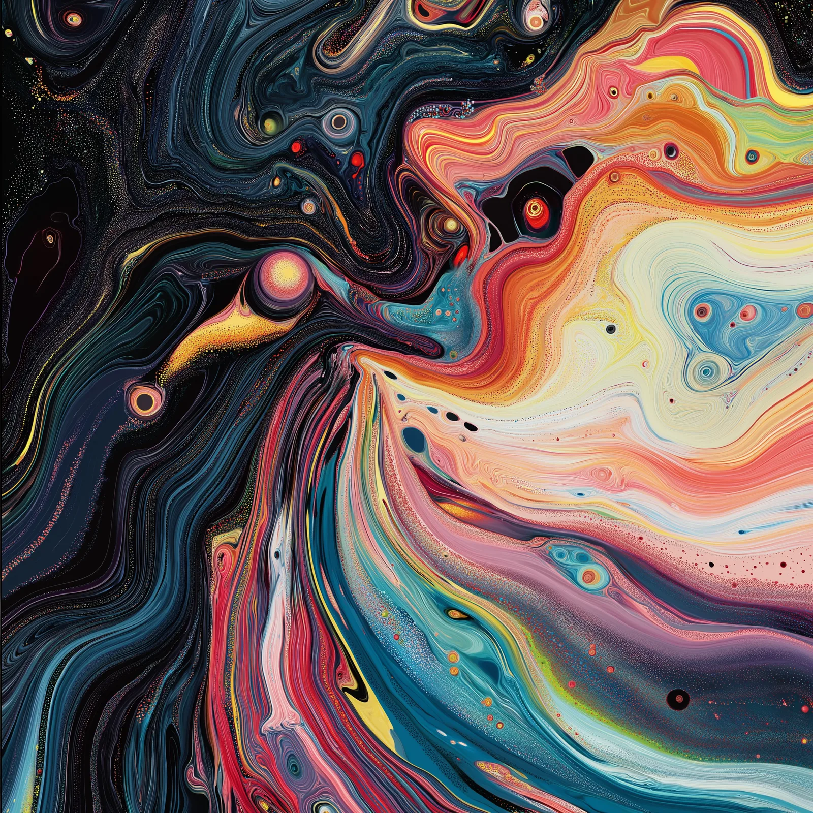 abstract art, dense data patterns, colorful