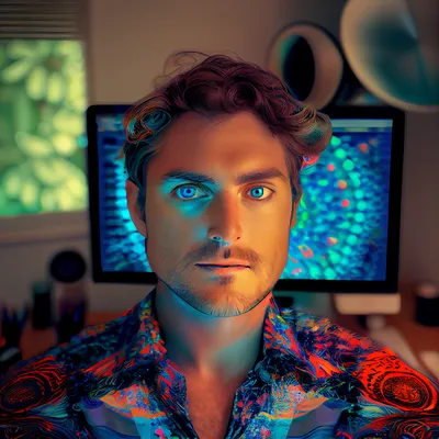 https://s.mj.run/hrCaZyQtBjE techno designer, artist, acid trip, psychedelic, photo realistic, ultra realistic, portrait