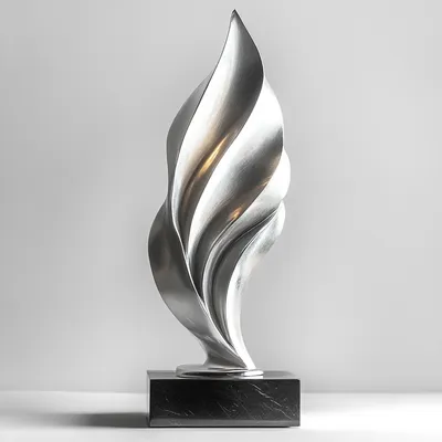 silver metal award trophy