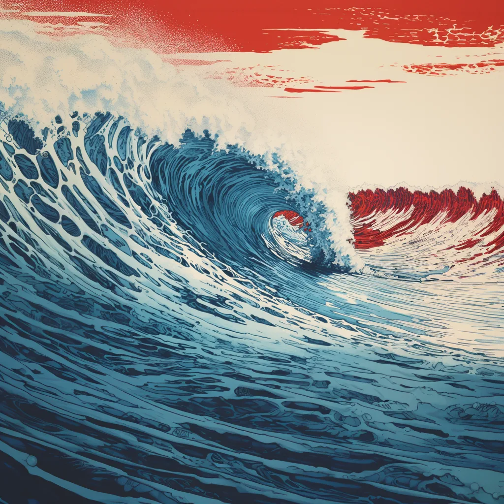 photorealistic, hyper detail, risograph, surfing --upbeta