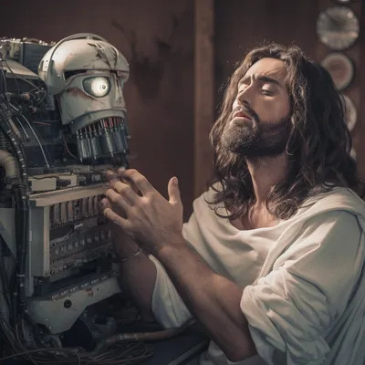 robot jesus dying for my coworkers javascript programming sins --upbeta